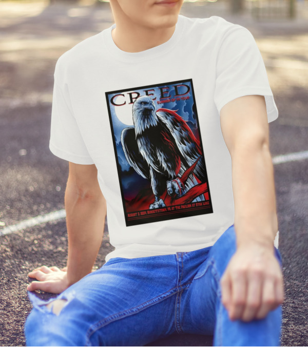 Creed Summer Of '99 Tour August 3 2024 Burgettstown PA The Pavilion At Star Lake Eagle T-Shirt