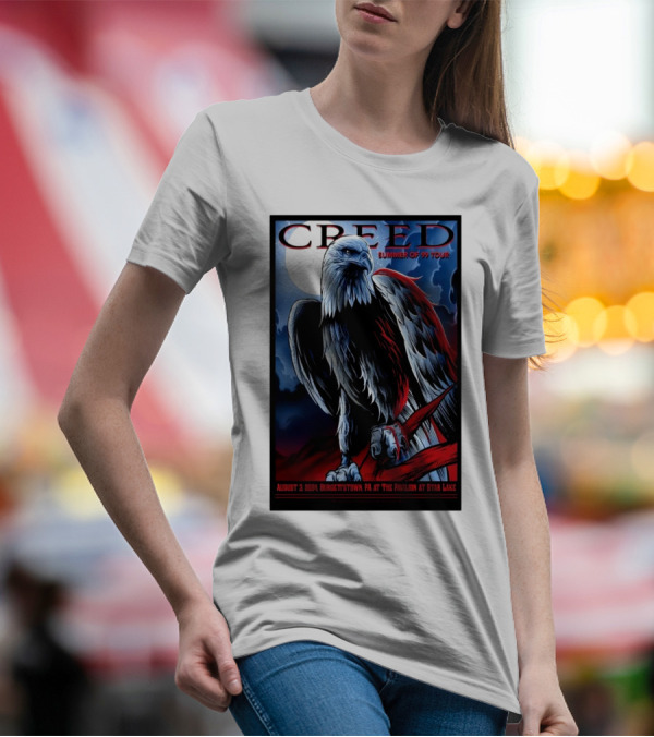 Creed Summer Of '99 Tour August 3 2024 Burgettstown PA The Pavilion At Star Lake Eagle T-Shirt