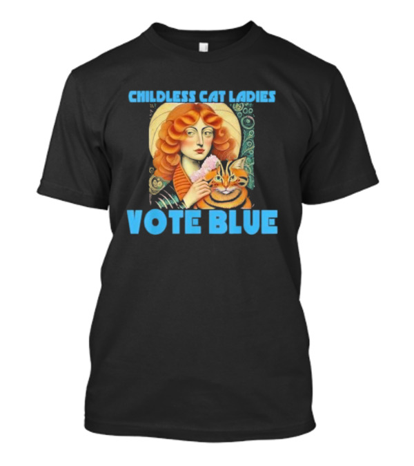 Childless Cat Ladies Vote Blue Renaissance Cat T-Shirt
