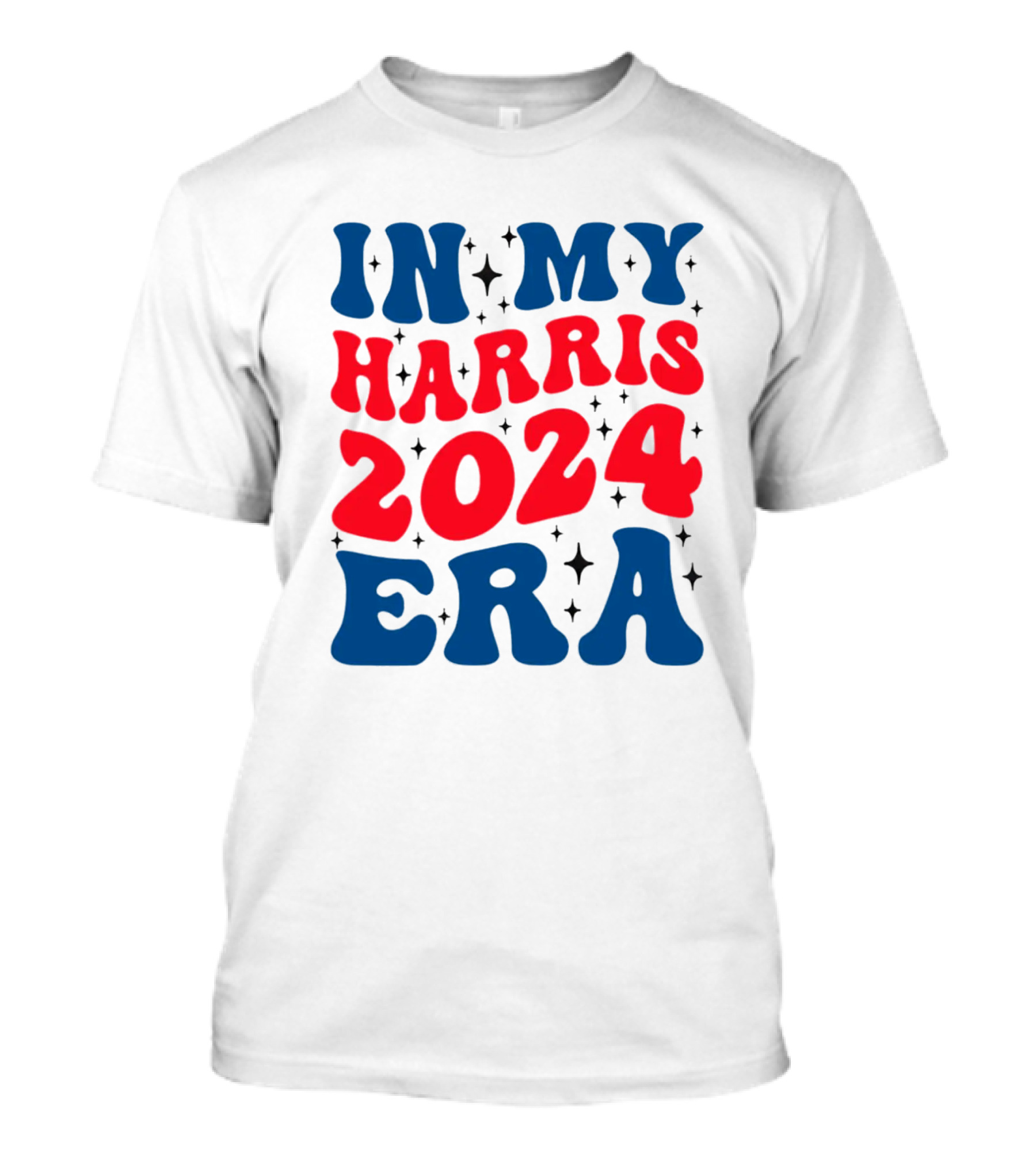 In My Harris 2024 Era Retro Bubble Letters With Stars T-Shirt