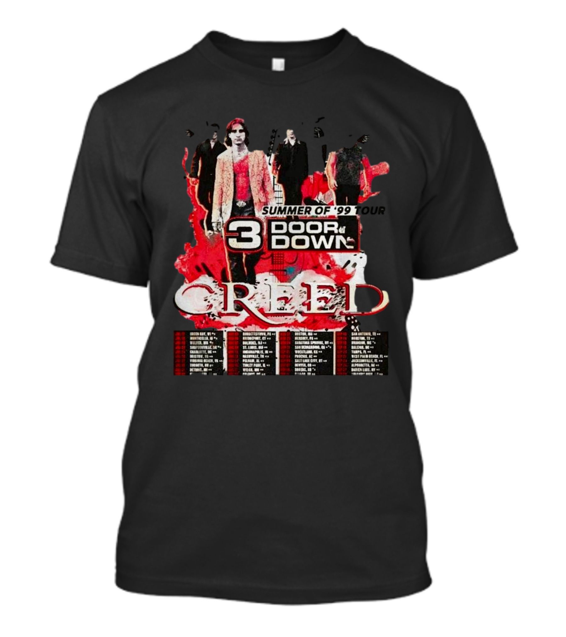 3 Doors Down Creed Summer Of '99 Tour Merch T-Shirt