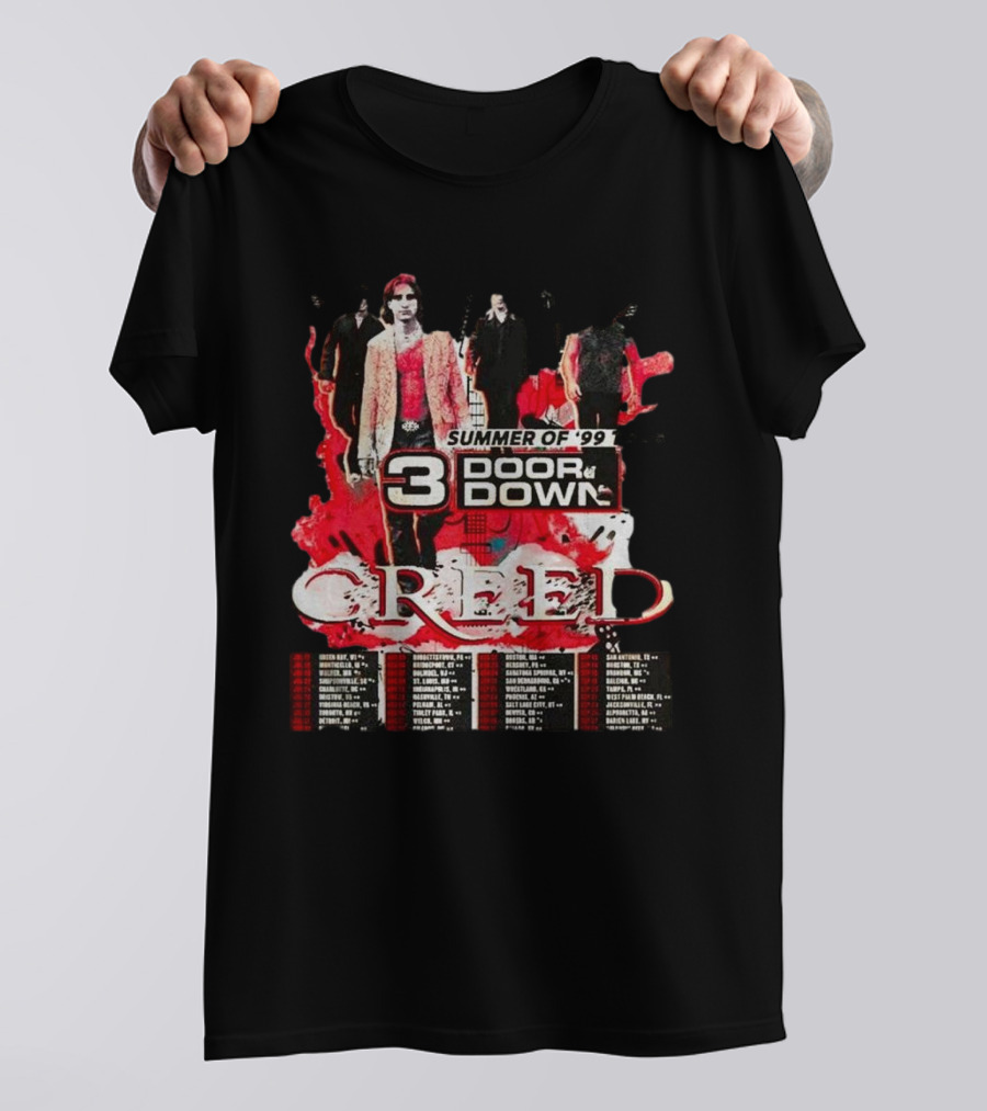 3 Doors Down Creed Summer Of '99 Tour Merch T-Shirt