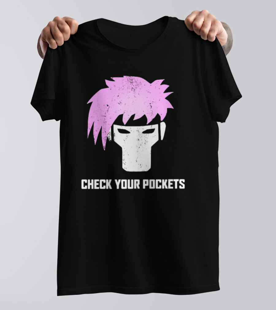 Channing Tatum Gambit Check Your Pockets Masked Pink Hair T-Shirt