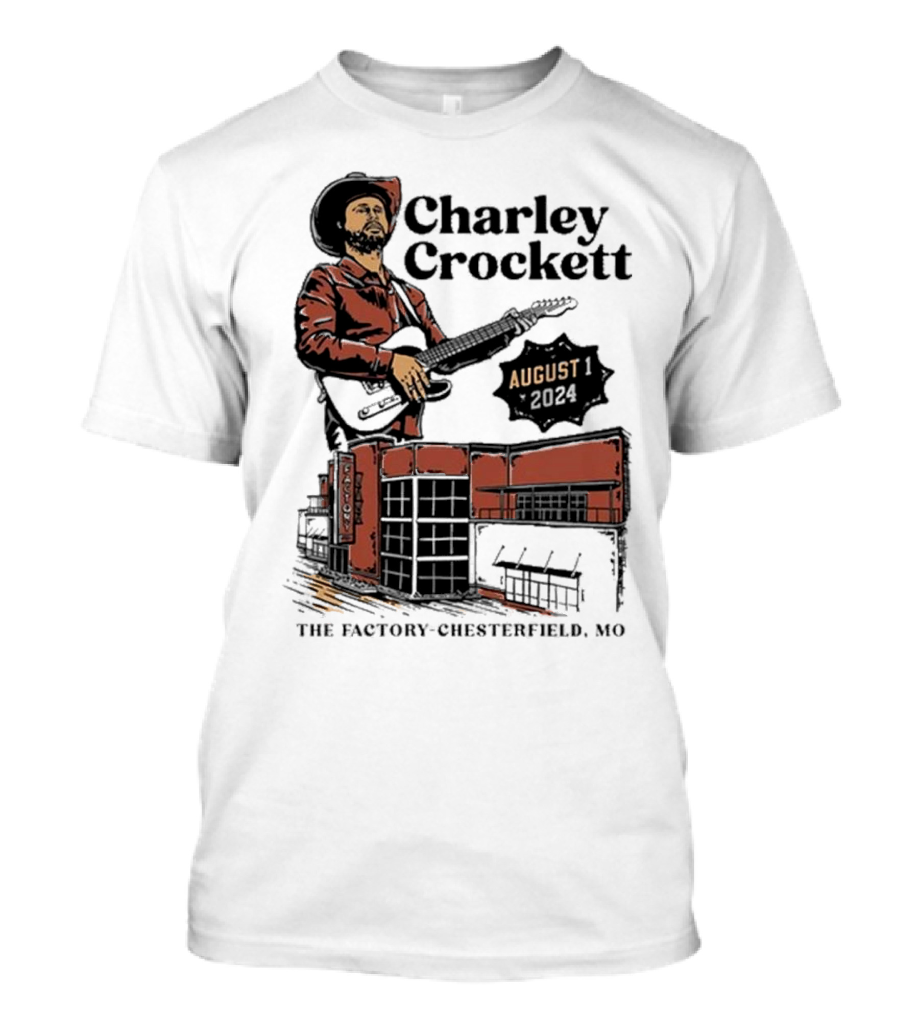 Charley Crockett Live At The Factory Chesterfield MO August 1 T-Shirt