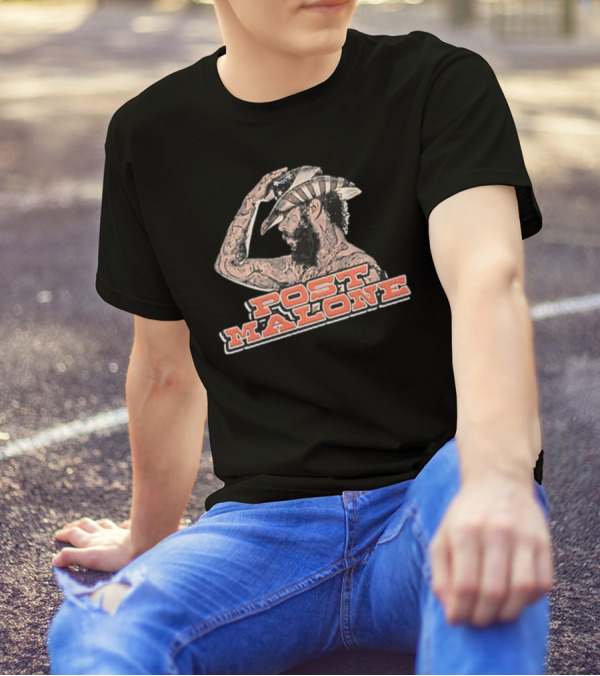 Cheatin Snakes Post Malone Cowboy Tattoo Sketch T-Shirt
