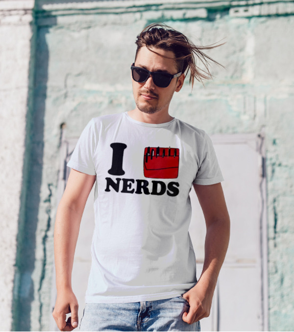 I Love Nerds Red Pocket T-Shirt