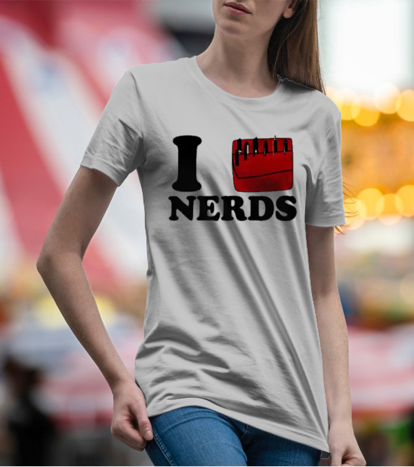 I Love Nerds Red Pocket T-Shirt