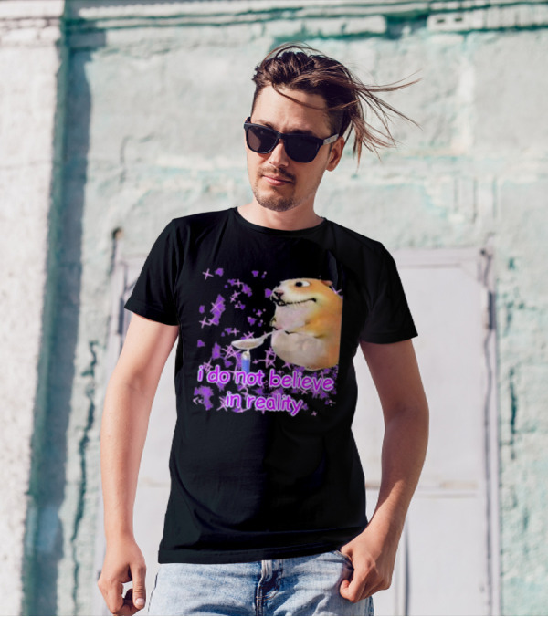 I Do Not Believe In Reality Doge Spoon Purple Stars T-Shirt