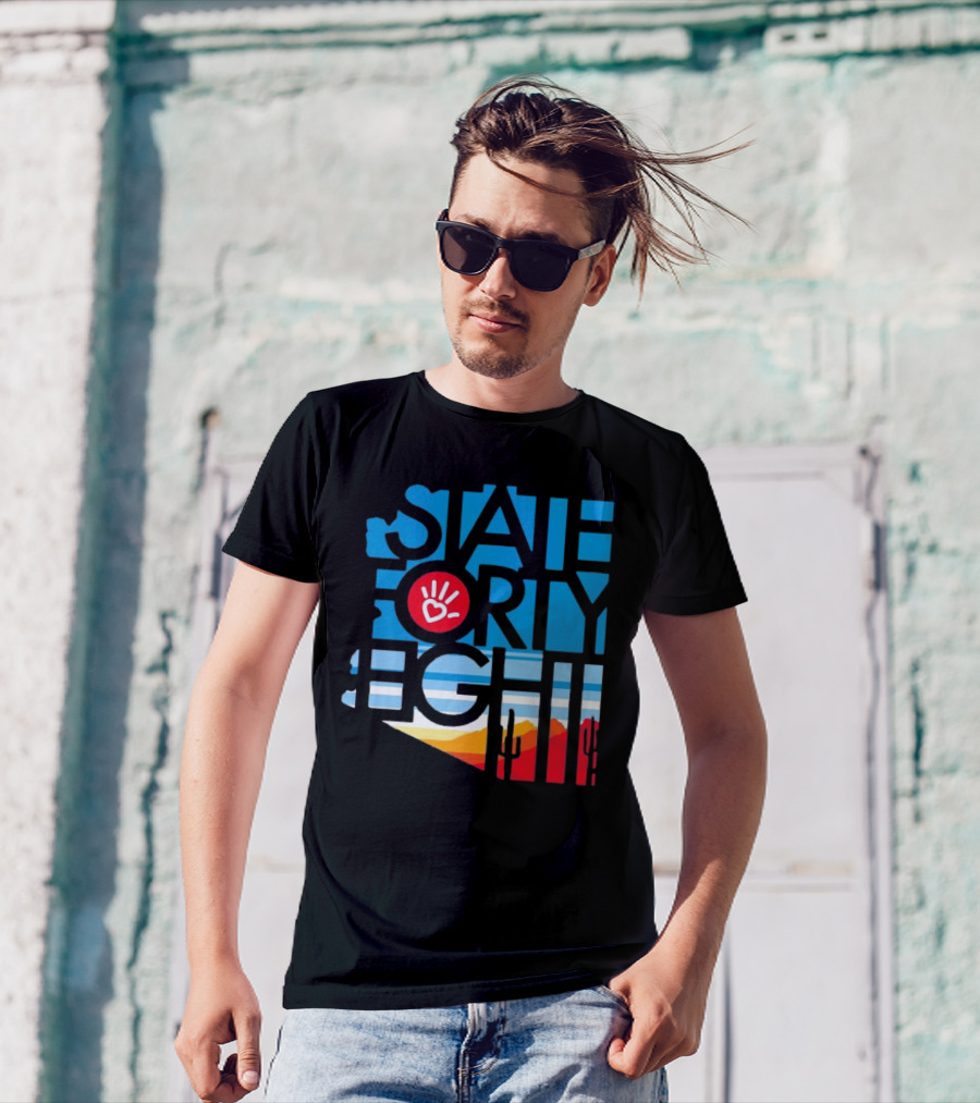 State Forty Eight Love Handprint Desert Sunset T-Shirt