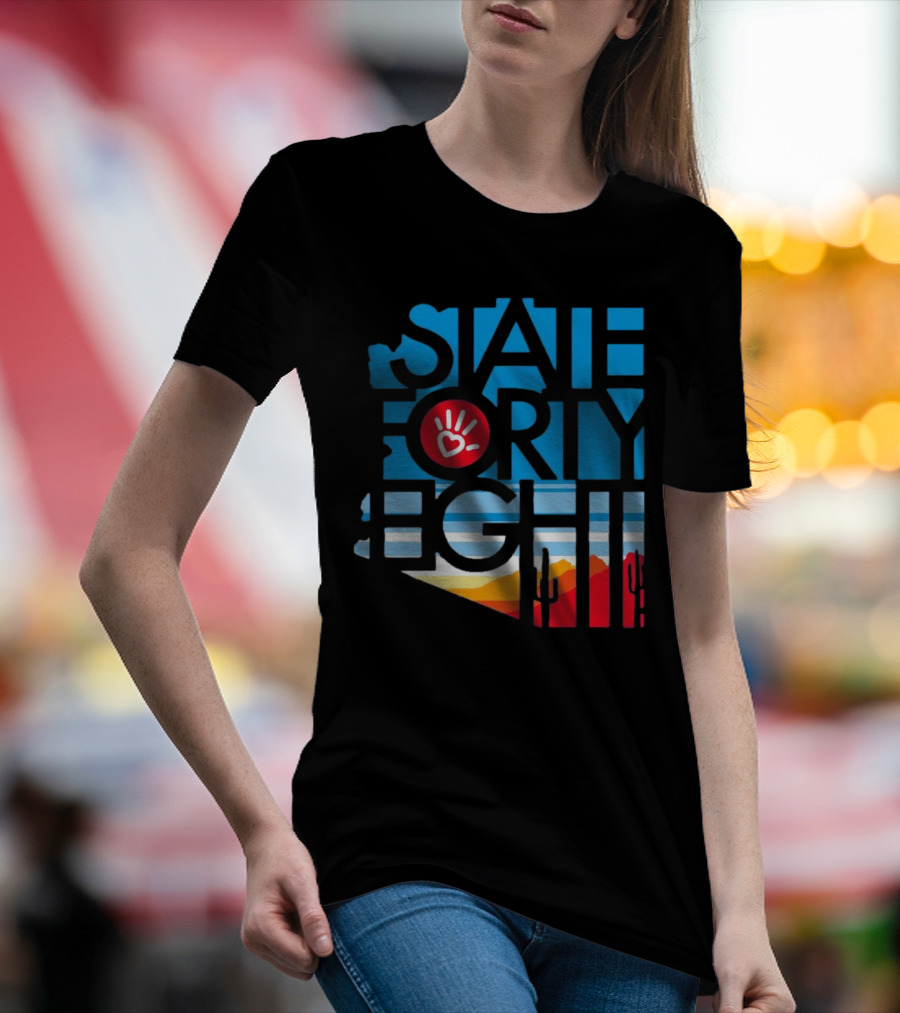 State Forty Eight Love Handprint Desert Sunset T-Shirt