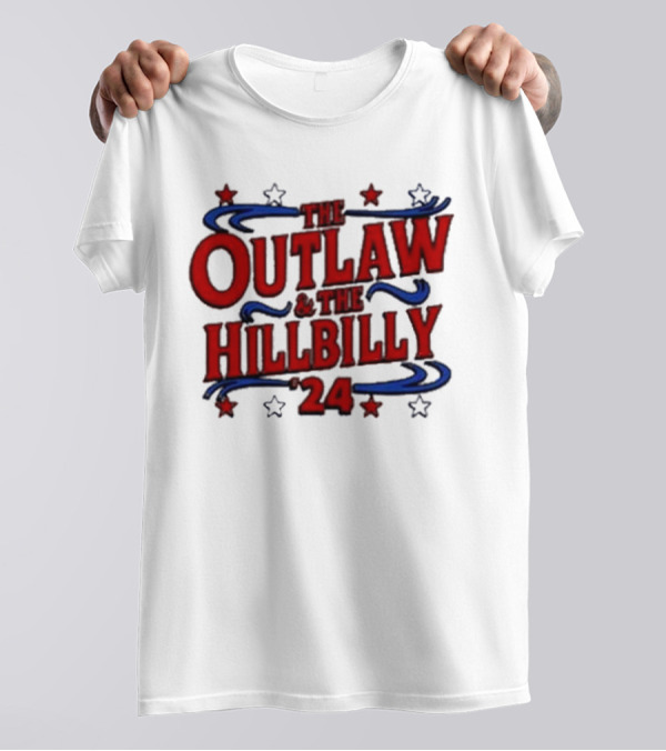 The Outlaw And The Hillbilly '24 Red And Blue Stars T-Shirt