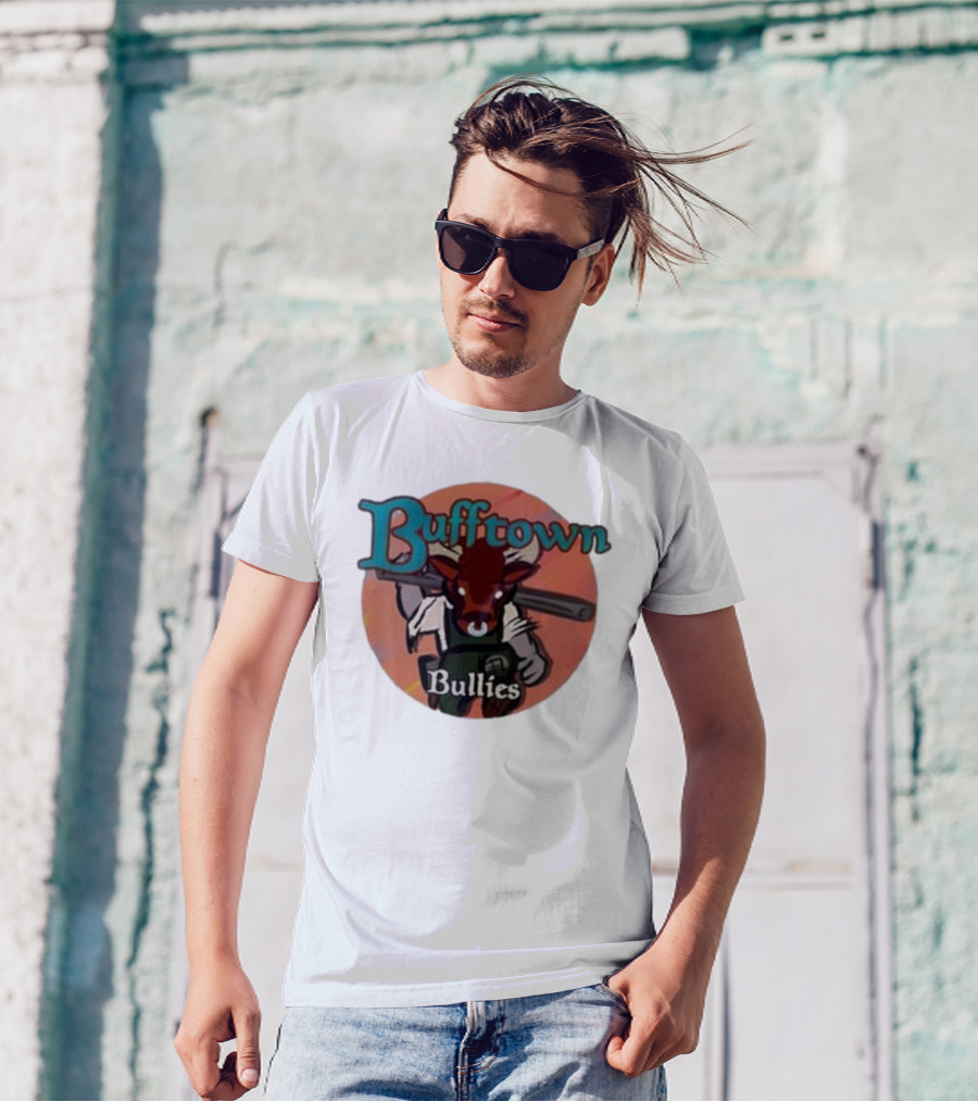 Bufftown Bullies Bull Character Holding Bat T-Shirt