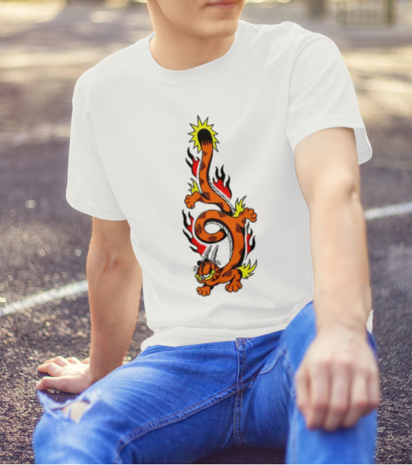 Garfield Transforming Fiery Dragon With Buggy Goods Elements T-Shirt