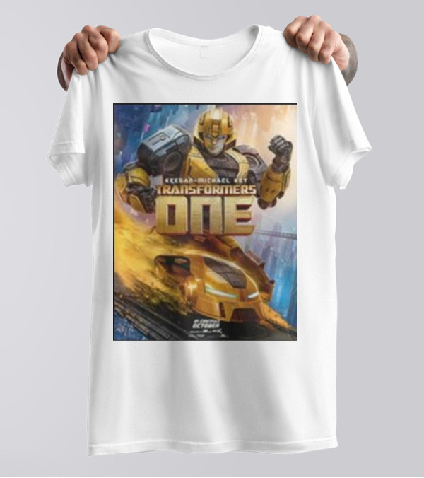Keegan-Michael Key Transformers One Bumblebee Movie Merchandise Gamer Action Robot T-Shirt