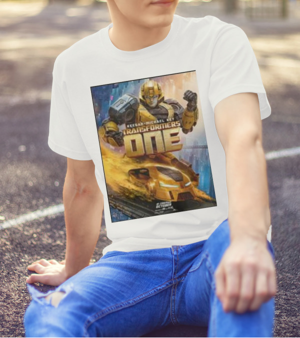 Keegan-Michael Key Transformers One Bumblebee Movie Merchandise Gamer Action Robot T-Shirt