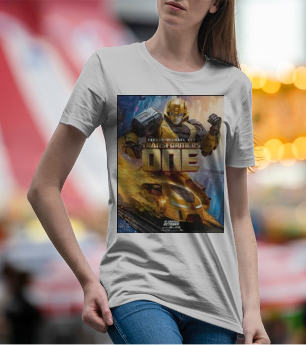 Keegan-Michael Key Transformers One Bumblebee Movie Merchandise Gamer Action Robot T-Shirt