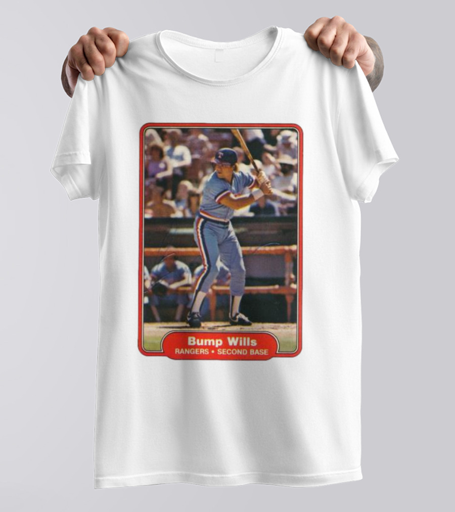 Bump Wills Rangers Second Base Vintage Baseball Card T-Shirt