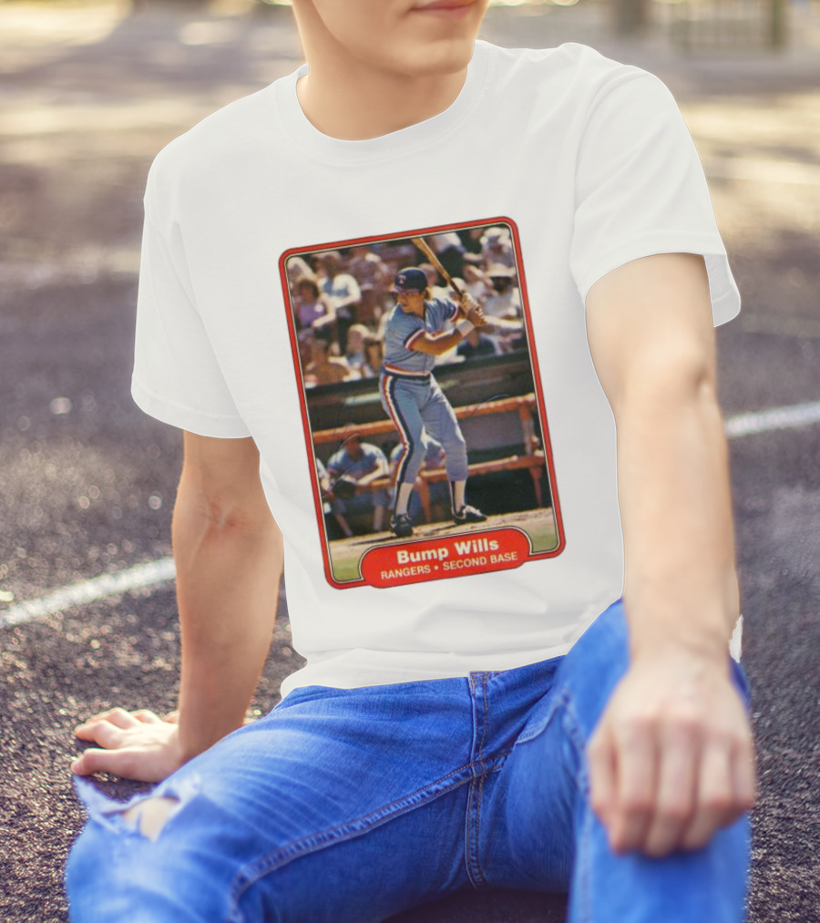 Bump Wills Rangers Second Base Vintage Baseball Card T-Shirt