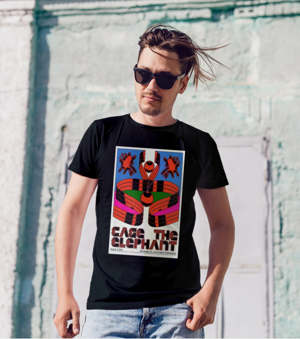 Cage The Elephant August 2 2024 Alpharetta GA Ameris Bank Amphitheatre Bold Psychedelic T-Shirt