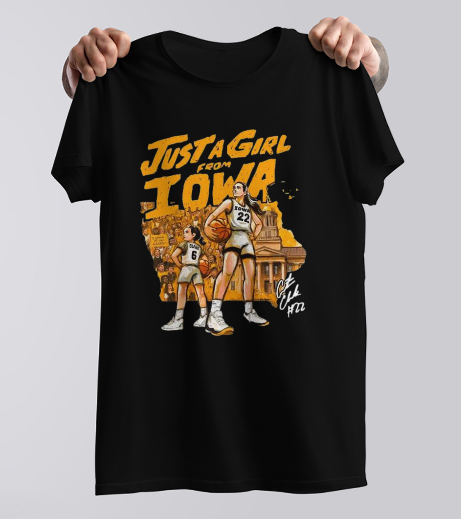 Just A Girl From Iowa Caitlin Clark 22 Play Like A Girl T-Shirt