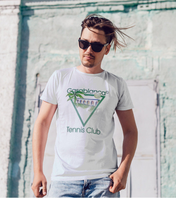 Casablanca Tennis Club Tropical Logo Triangle T-Shirt