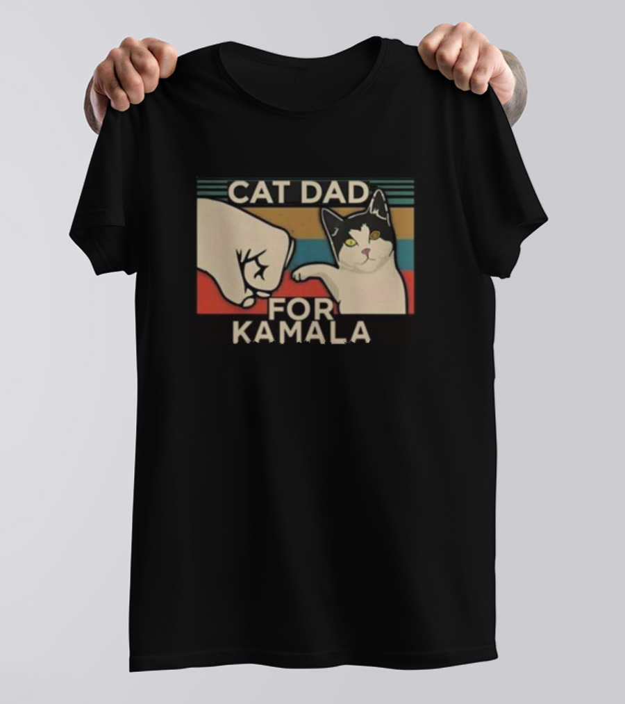 Cat Dad For Kamala Fist Bump T-Shirt
