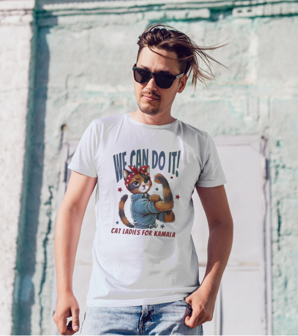 We Can Do It Cat Ladies For Kamala Madam President Vote Blue Women T-Shirt