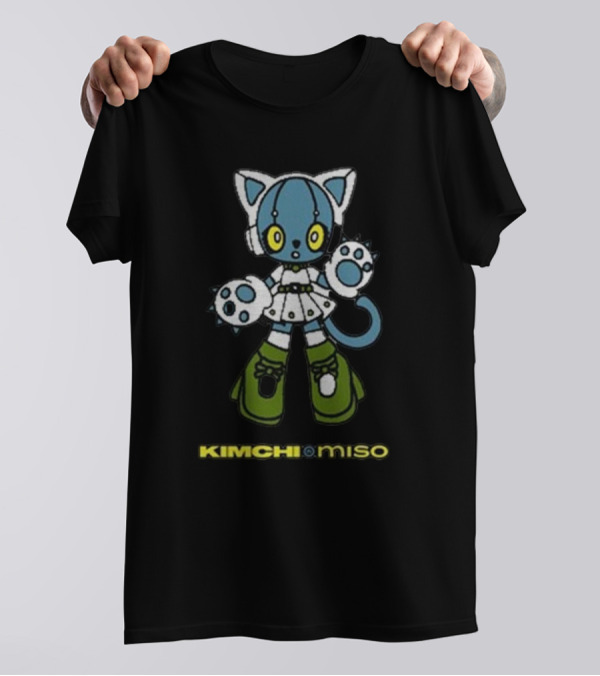 KIMCHI And Miso Futuristic Feline Character T-Shirt