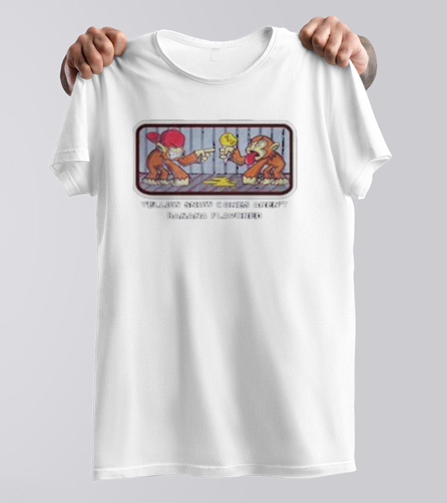 Yellow Snow Cones Aren’t Banana Flavored Funny Monkeys Prison Scene T-Shirt
