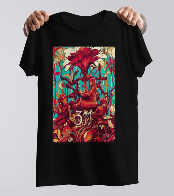 311 Moody Amphitheater Austin TX 08 21 24 Art Nouveau T-Shirt