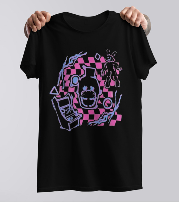 The Shadow Freddy Arcade Nightmare Checkered Phantasm T-Shirt