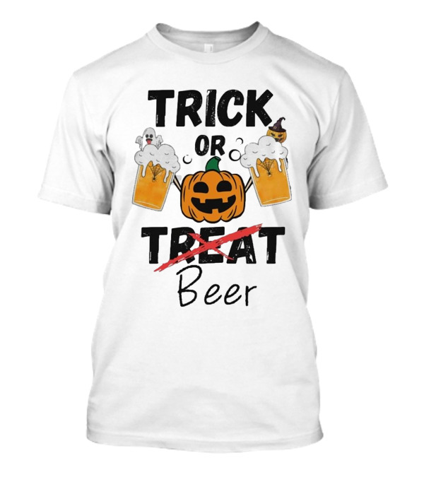 Trick Or Beer Halloween Ghost Pumpkin Toasting Mugs T-Shirt