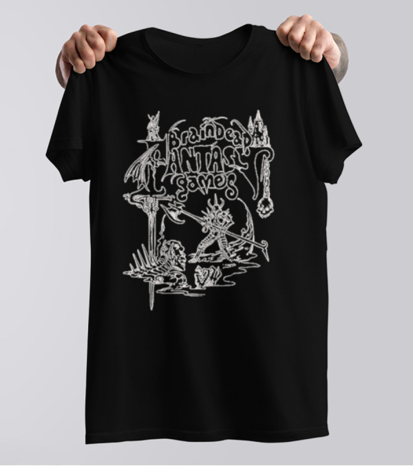 Braindead Fantasy Games Dungeon Crawler Skeleton Monster Battle T-Shirt