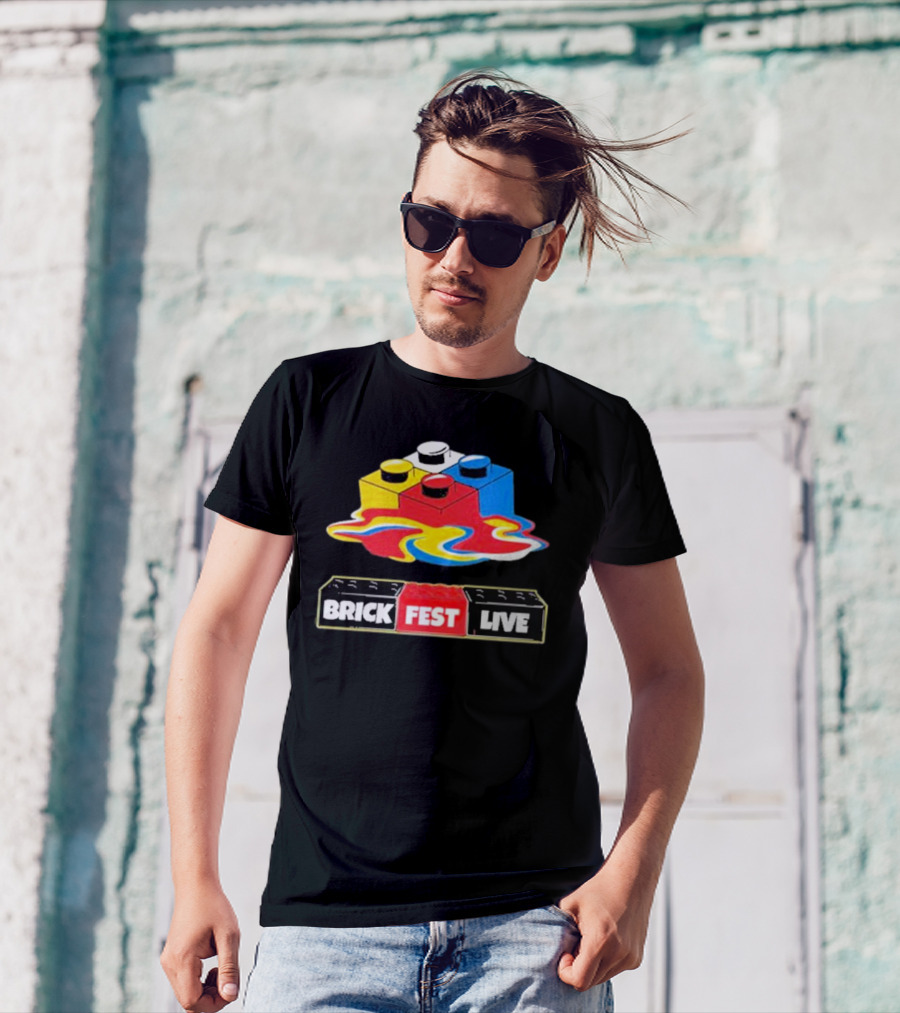 Brick Fest Live Colorful Blocks Event T-Shirt