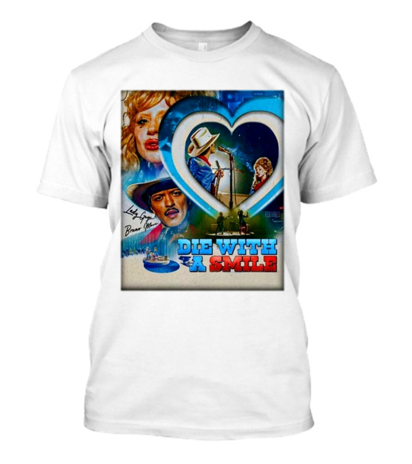 Lady Gaga Bruno Mars Die With A Smile 2024 Concert T-Shirt