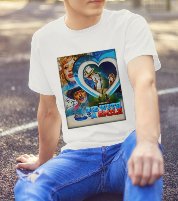 Lady Gaga Bruno Mars Die With A Smile 2024 Concert T-Shirt