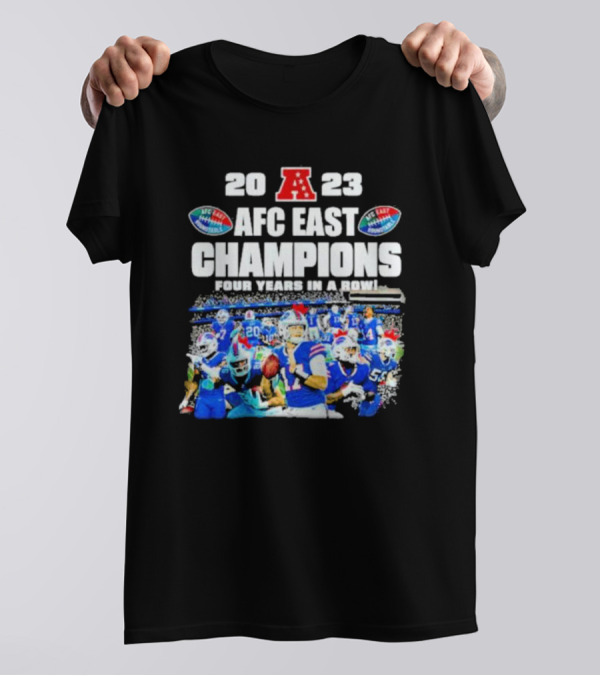 20 23 AFC East Champions Four Years In A Row Buffalo Bills Football T-Shirt