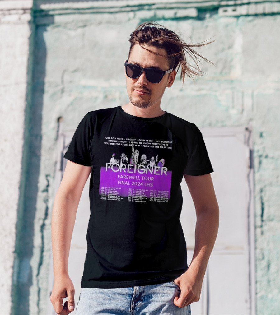 Foreigner Farewell Tour Final 2024 Leg With Classic Songs And Concert Dates T-Shirt