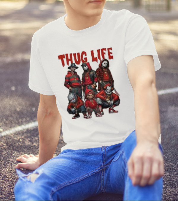 Thug Life Horror Clown Gang Red Hoodies T-Shirt