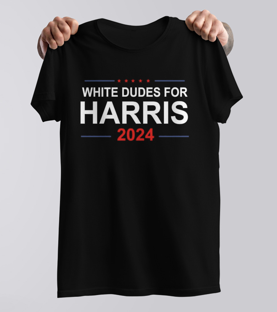 White Dudes For Harris 2024 Stars And Stripes Political T-Shirt