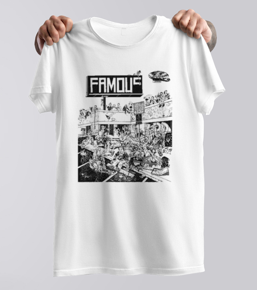 Famous Stars Chaos Scene In Urban Streetscape T-Shirt