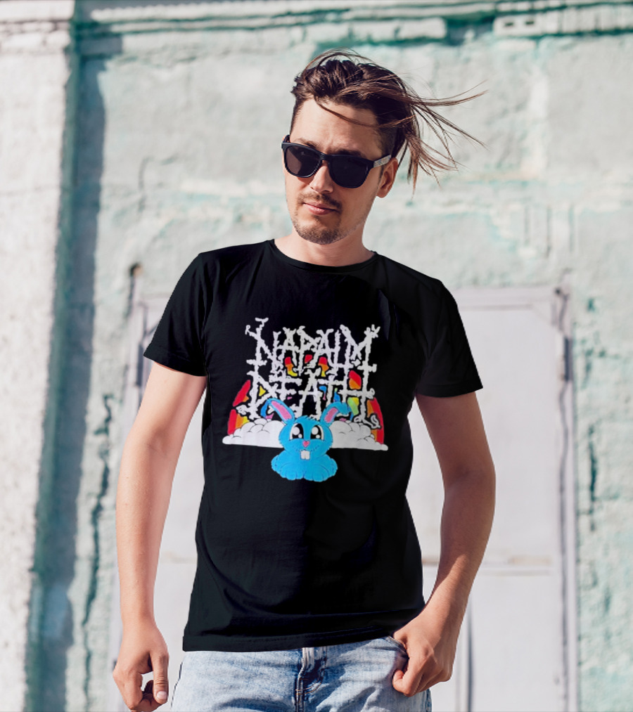 Napalm Death Rainbow Bunny Fobtours T-Shirt