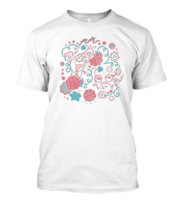 Fresh Picked Raspberries Fun Whimsical Floral And Starry Delight T-Shirt