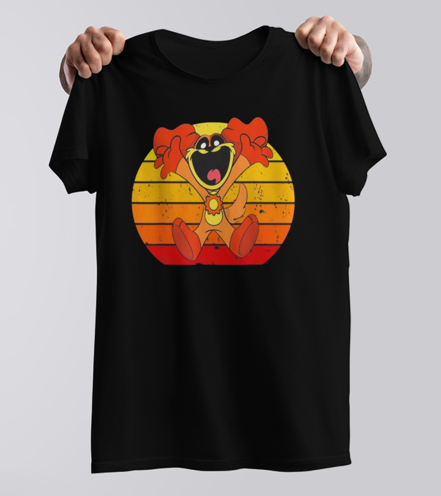 Funny Vintage Smiling Critters Catnap Dogday Lover Retro Sunset T-Shirt