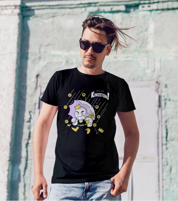 Bald Emo Kingston Character With Umbrella And Crown Symbols T-Shirt