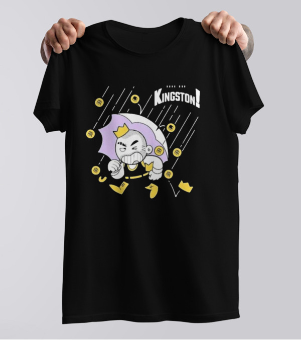 Bald Emo Kingston Character With Umbrella And Crown Symbols T-Shirt