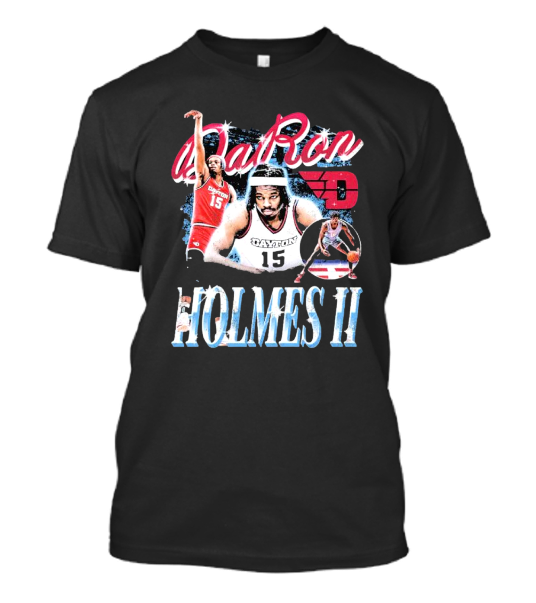 DaRon Holmes II Dayton Flyers Basketball Collage T-Shirt