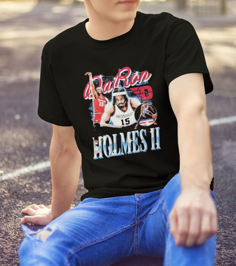 DaRon Holmes II Dayton Flyers Basketball Collage T-Shirt