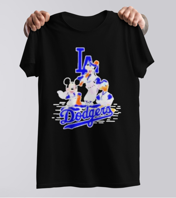 LA Dodgers Mickey And Friends Disney Baseball T-Shirt
