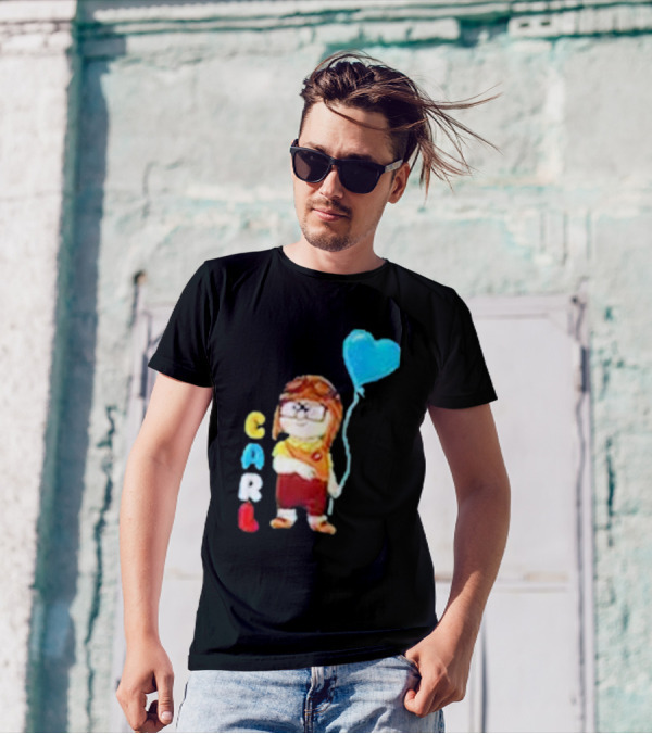 Disney Pixar Up Carl Holding Heart Balloon Couples T-Shirt
